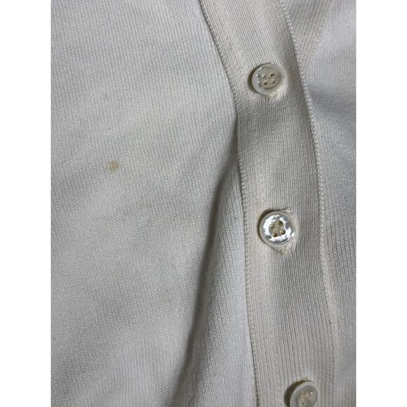 Cape Isle Knitters Classic Cream Cardigan Sweater Womens Sz S Long Sleeve *READ - Picture 4 of 7